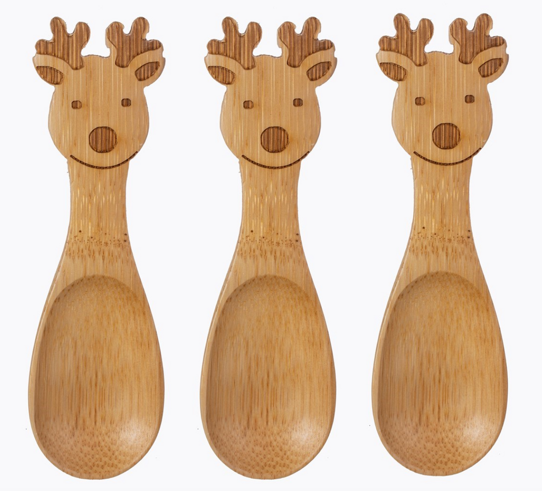 Reindeer Baby Bamboo Spoons - Set of 3